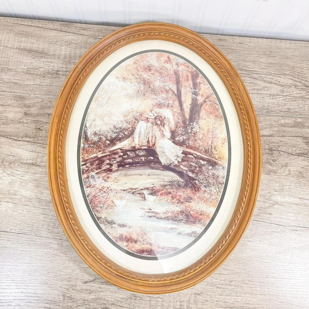 Vintage Oval Frame Nature‎ Picture - Vintage Wall Hanging